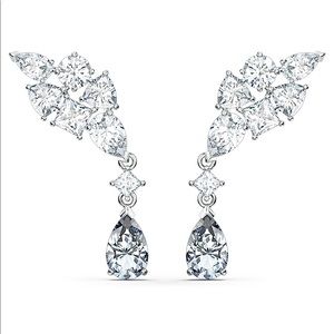 Swarovski Tennis Deluxe earrings, Mixed crystals cut, Gray Blue